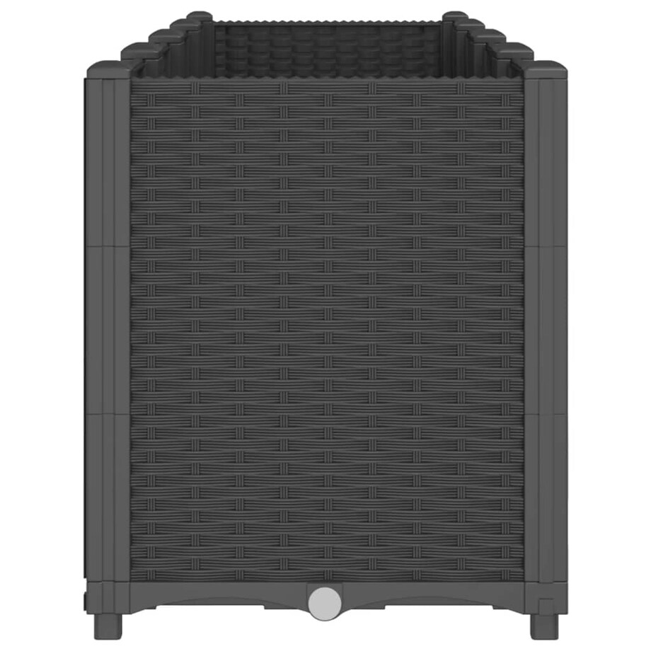 vidaXL Donica ogrodowa, czarna, 160x40x53 cm, PP