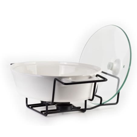 MODERN KITCHEN Naczynie z podgrzewaczem1,6L 33,2x22xh6,6cm gładkie białe