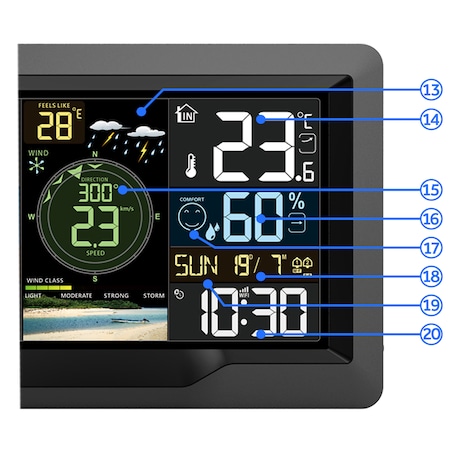 Bezprzewodowa stacja pogodowa pogody higrometr Berdsen