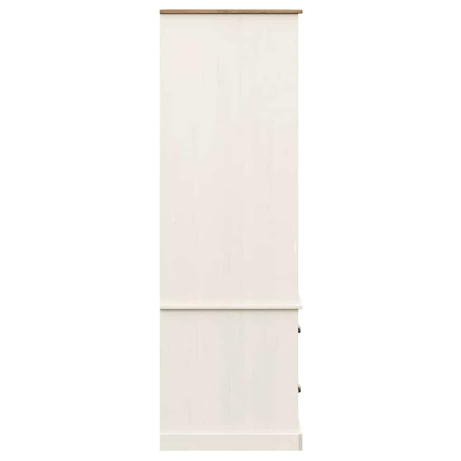 vidaXL Szafa VIGO, biała, 90x55x170 cm, lite drewno sosnowe