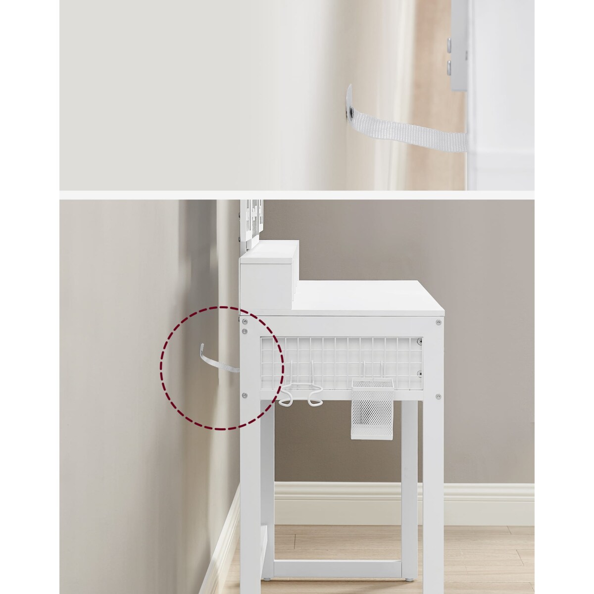 Toaletka Biały w eleganckim stylu do garderoby, sypialni