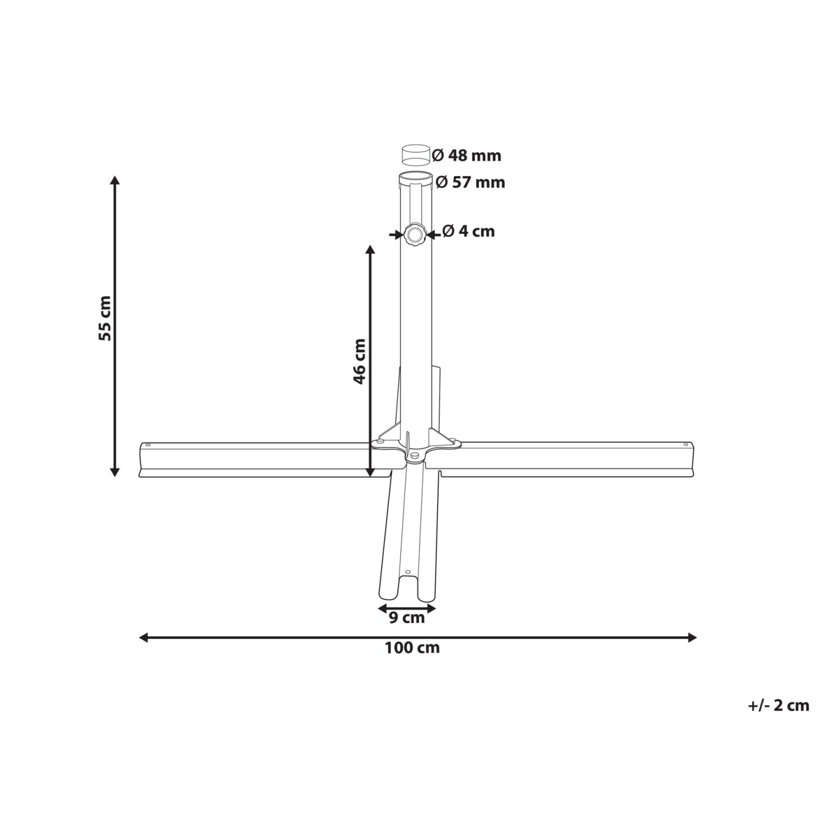 Metalowy stojak pod parasol ogrodowy czarny VICCHIO