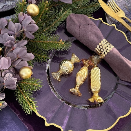 VILLA ITALIA Bombka szklana CUKIEREK gold 9 cm