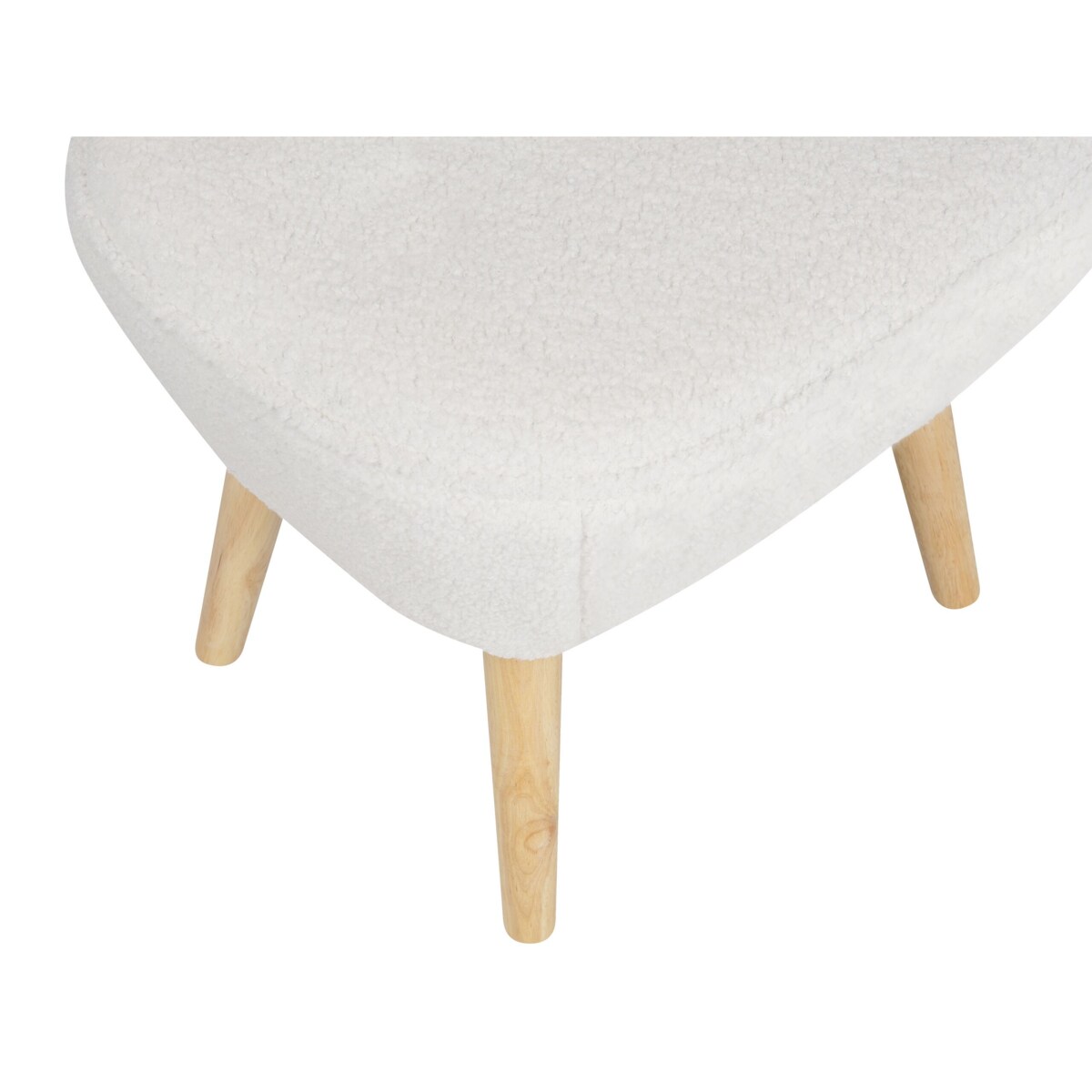 Fotel z podnóżkiem boucle biały TUMBA