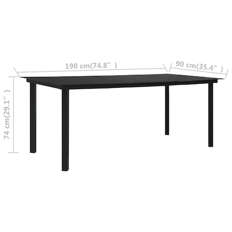 vidaXL 7-cz. zestaw mebli ogrodowych, rattan PVC, czarny