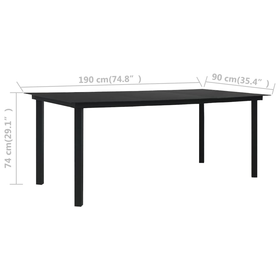 vidaXL 7-cz. zestaw mebli ogrodowych, rattan PVC, czarny