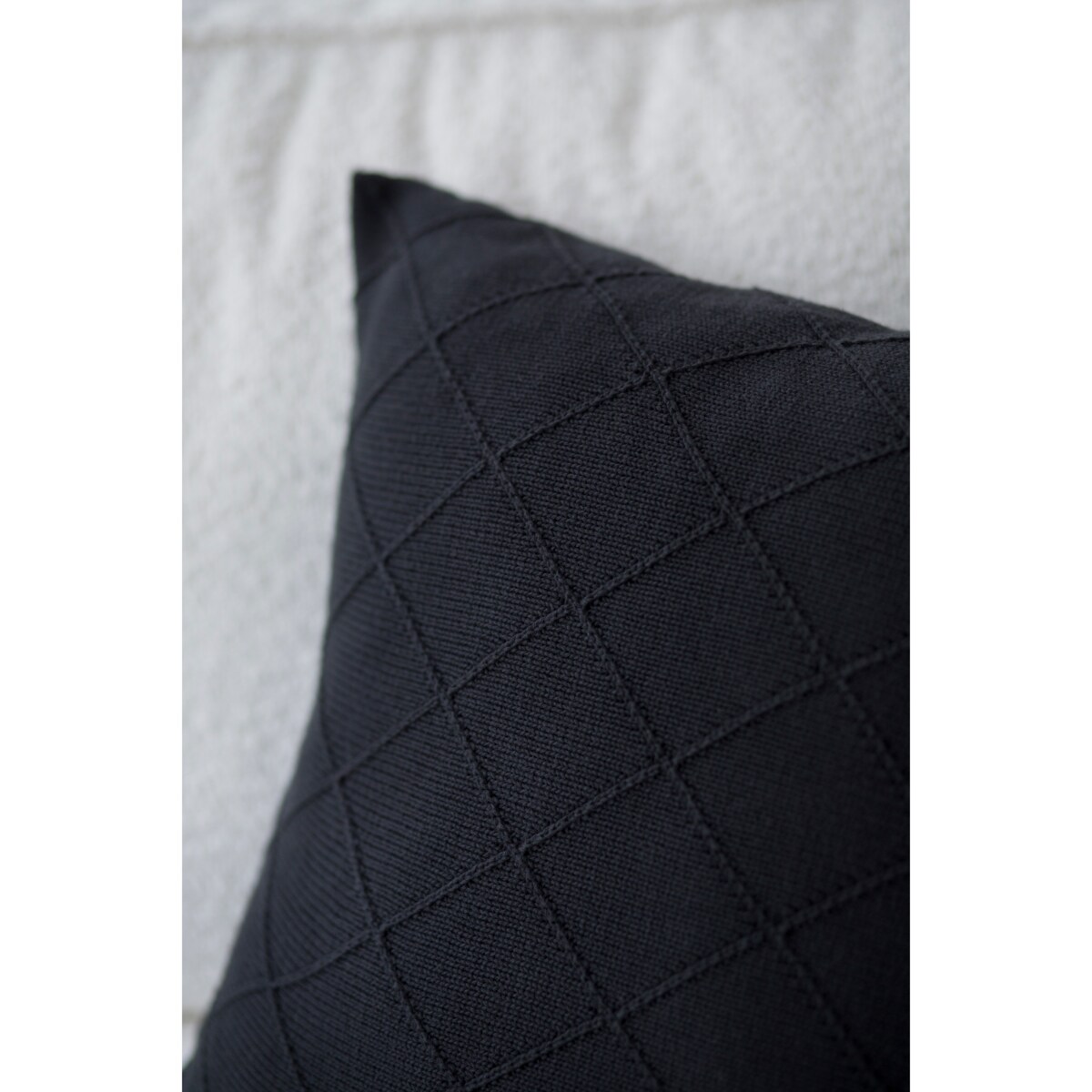 Poszewka romby kwadratowa grafitowa, , La Manta