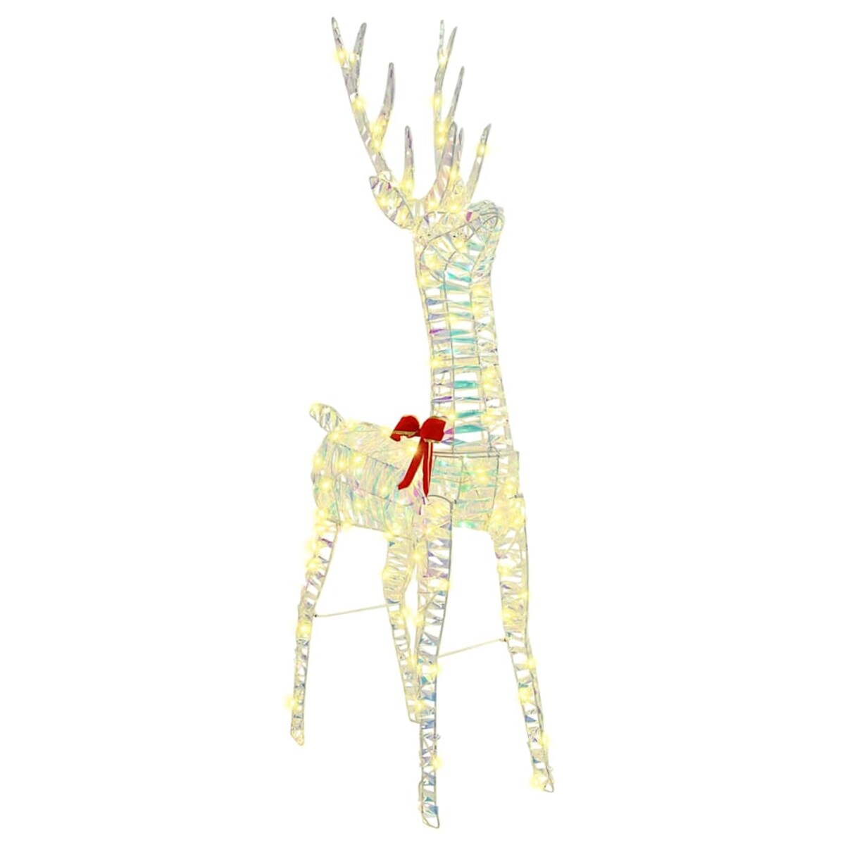 vidaXL Renifer ciągnący sanie Ciepła biel 70 x 26 x 128,5 cm PET