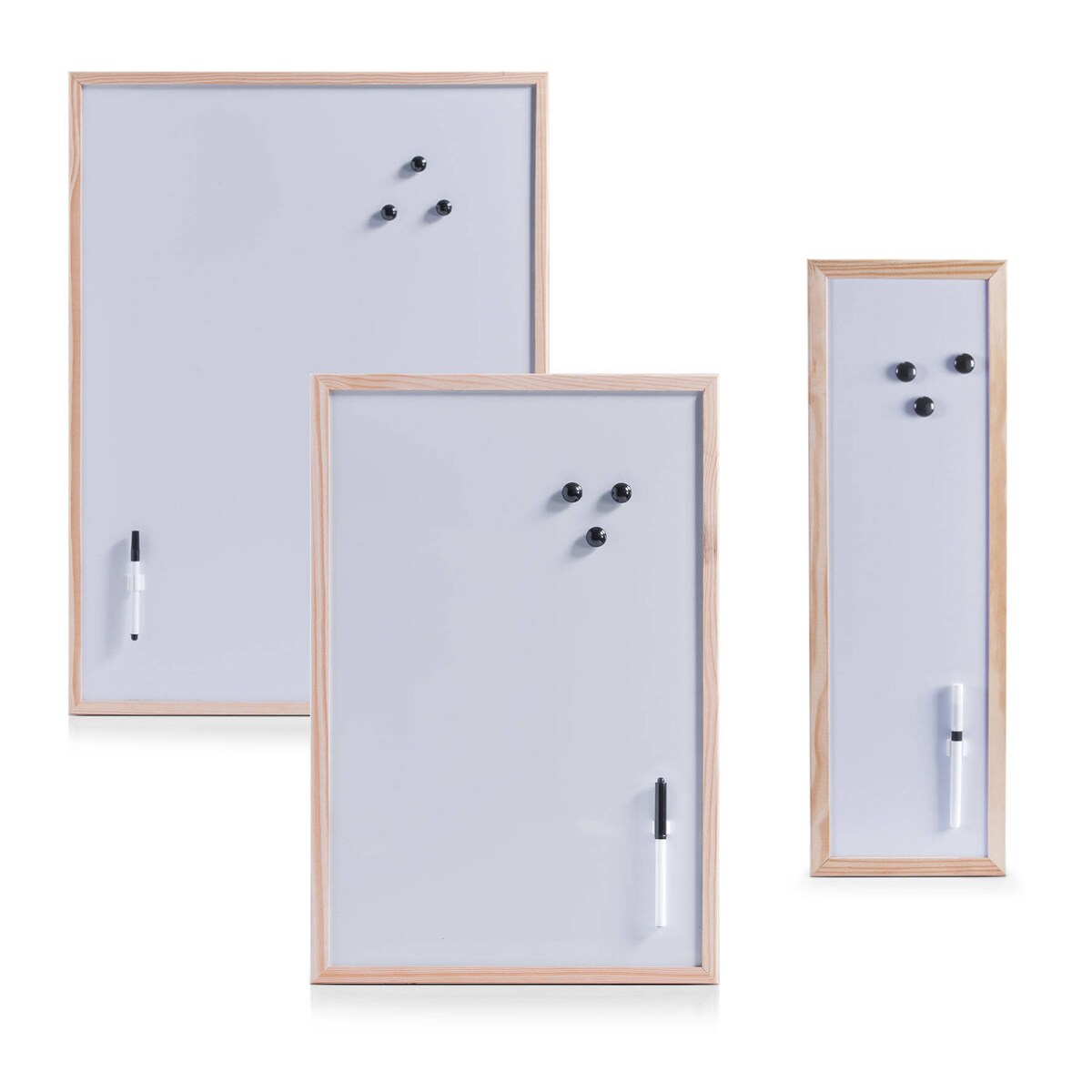 Biała tablica magnetyczna z pisakiem, 20 x 60 cm