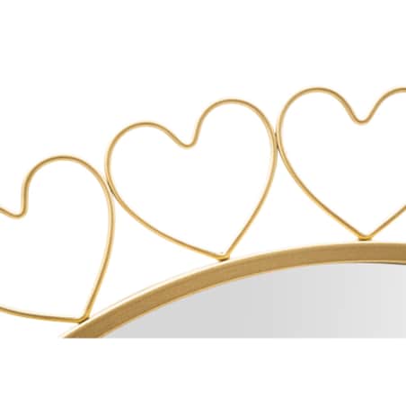 Lustro ścienne Hearts, kolor złoty, żelazo i płyta MDF, 80 x 2,5 x 80 cm, motyw: serce, do salonu i przedpokoju, Mauro Ferretti