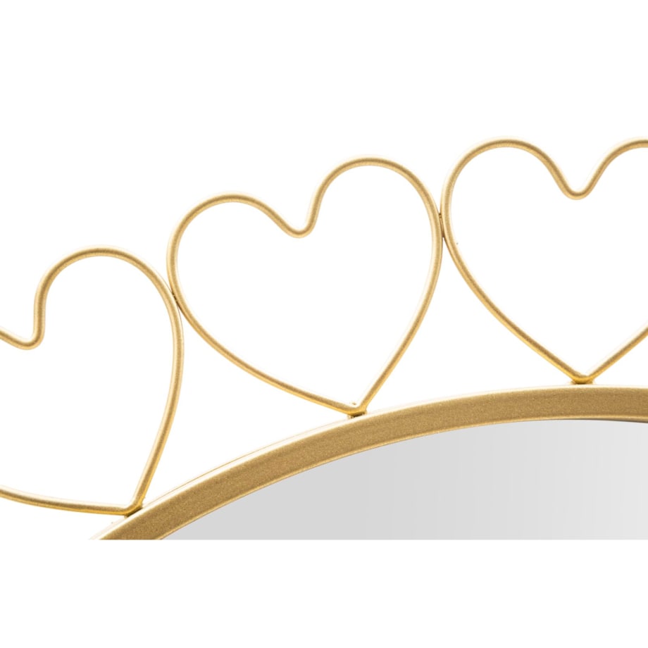 Lustro ścienne Hearts, kolor złoty, żelazo i płyta MDF, 80 x 2,5 x 80 cm, motyw: serce, do salonu i przedpokoju, Mauro Ferretti