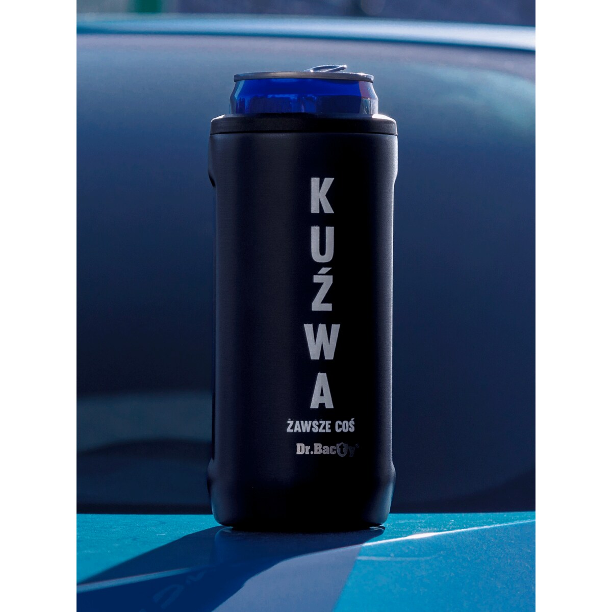 Kubek termiczny na kawę 2w1 Dr.Bacty Notus 360 ml - granatowy - Kuźwa