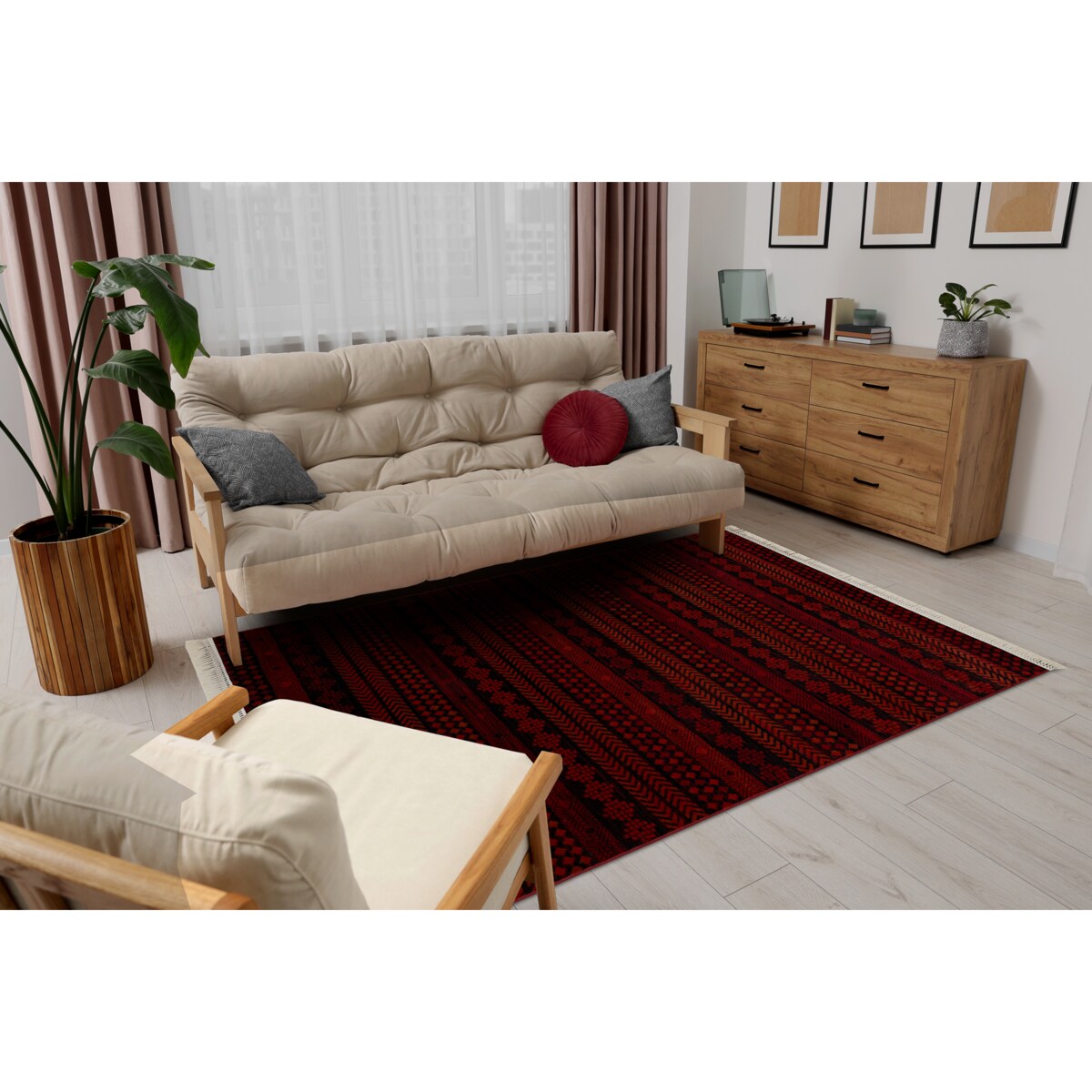 Dywan ORIENT 5132 bordo / czarny Orientalny, 150x230 cm