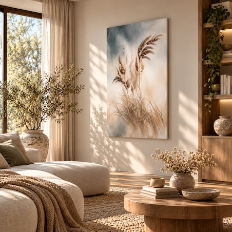 Obraz Trawy pampasowe– styl boho