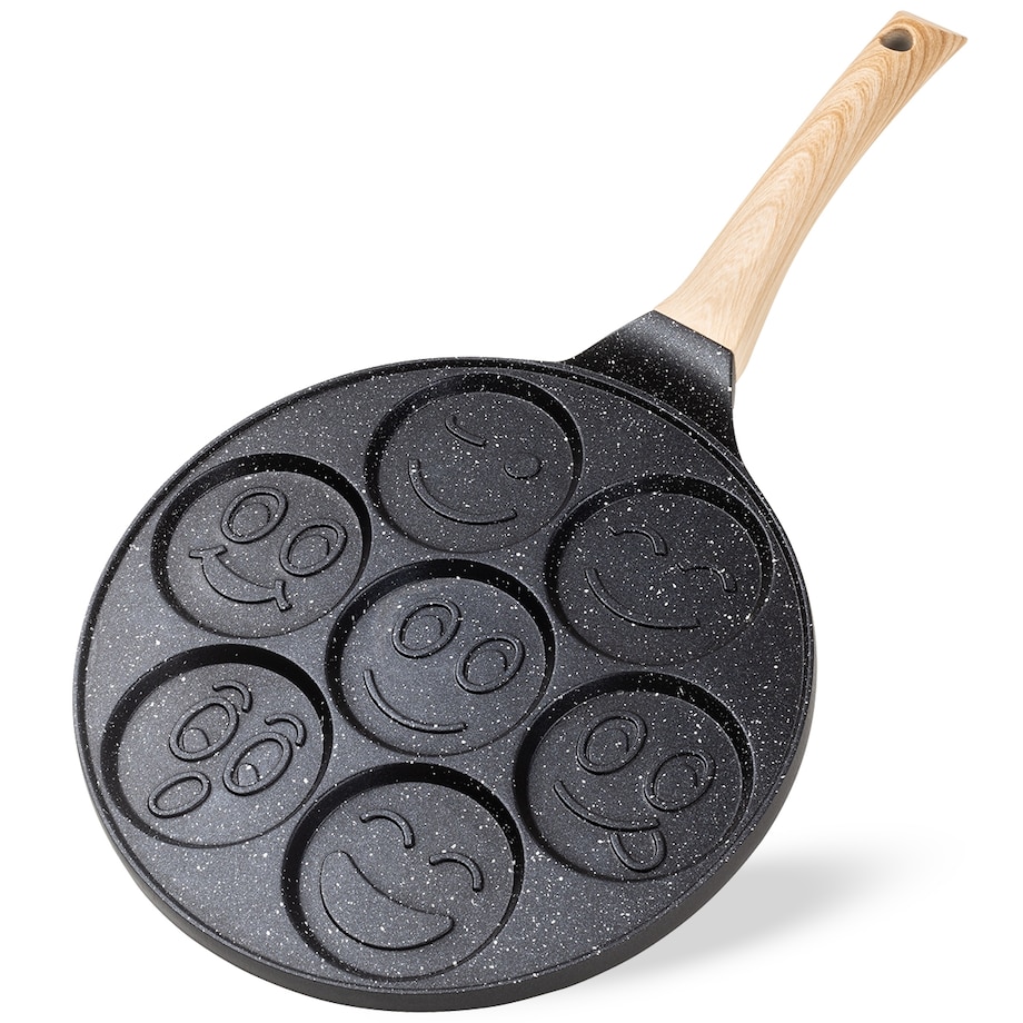 Marmurowa patelnia do pancakes naleśników jajek BUŹKI MINKI EMOTKI 26cm KAMILLE