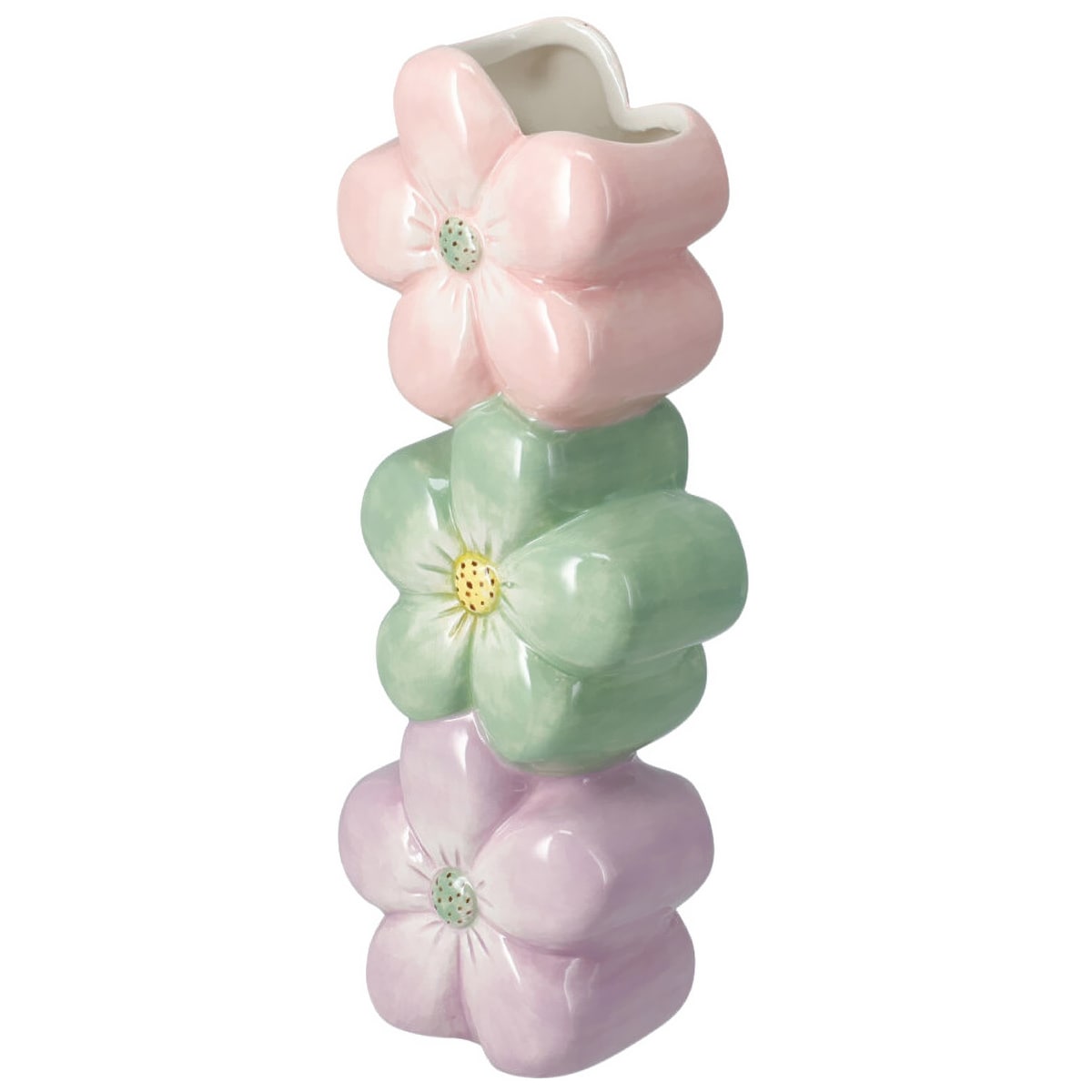 Ceramiczny wazon dekoracyjny z motywem kwiatów BLOMMA, 23 cm