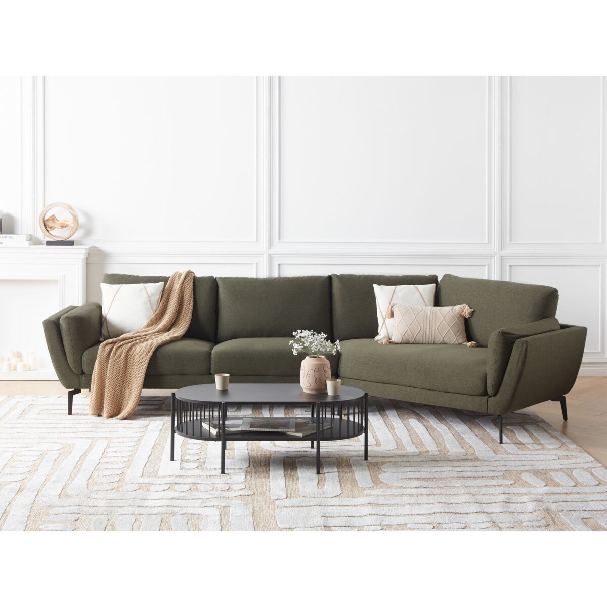 Sofa 3-osobowa zielona KANSSELI