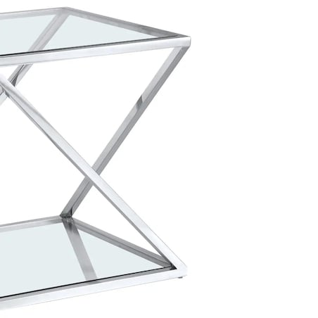 Boczny stolik szklany Imperial IM-ST1674S Cosmolight przezroczysty srebrny