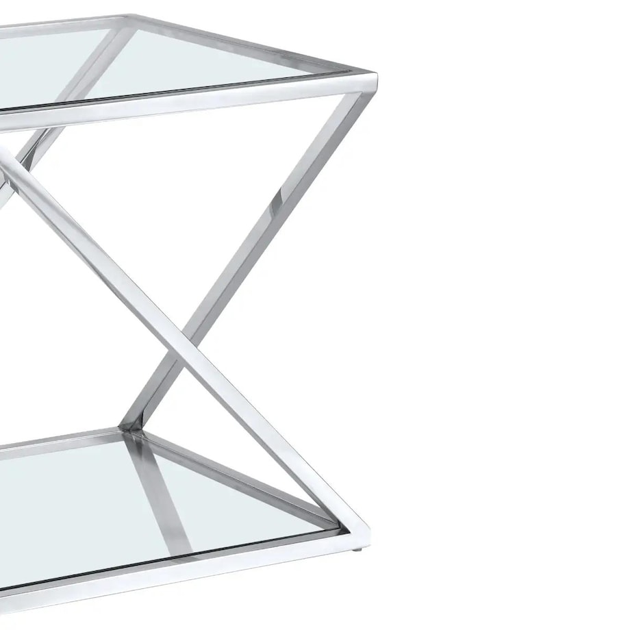 Boczny stolik szklany Imperial IM-ST1674S Cosmolight przezroczysty srebrny