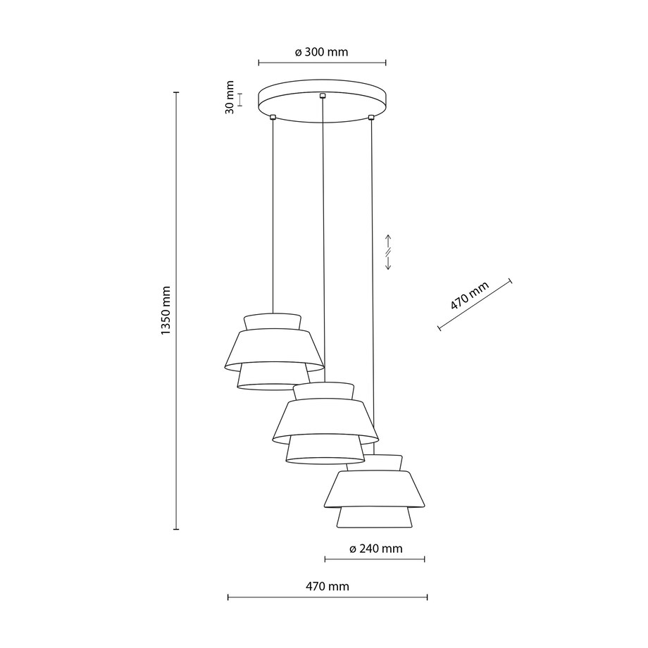 Lampa Wisząca Na Kole Tk Lighting Kalum Len Fornir 3Xe27 Skandynawski, Boho, Japandi