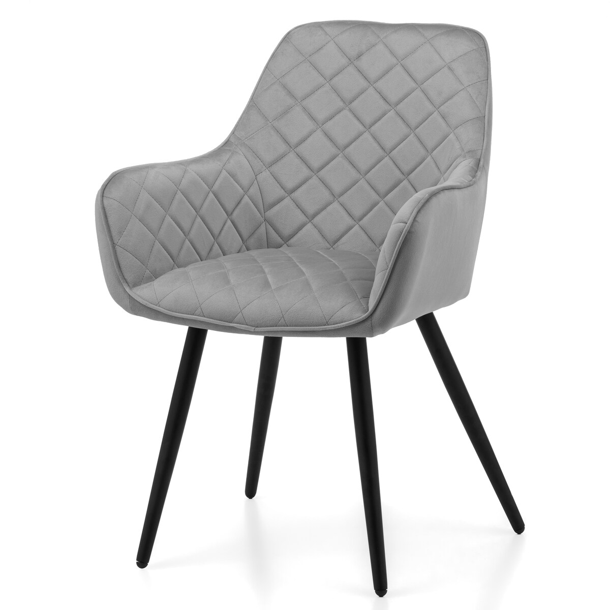 Krzesło tapicerowane COLIN aksamit velvet welur do salonu jadalni jasnoszary