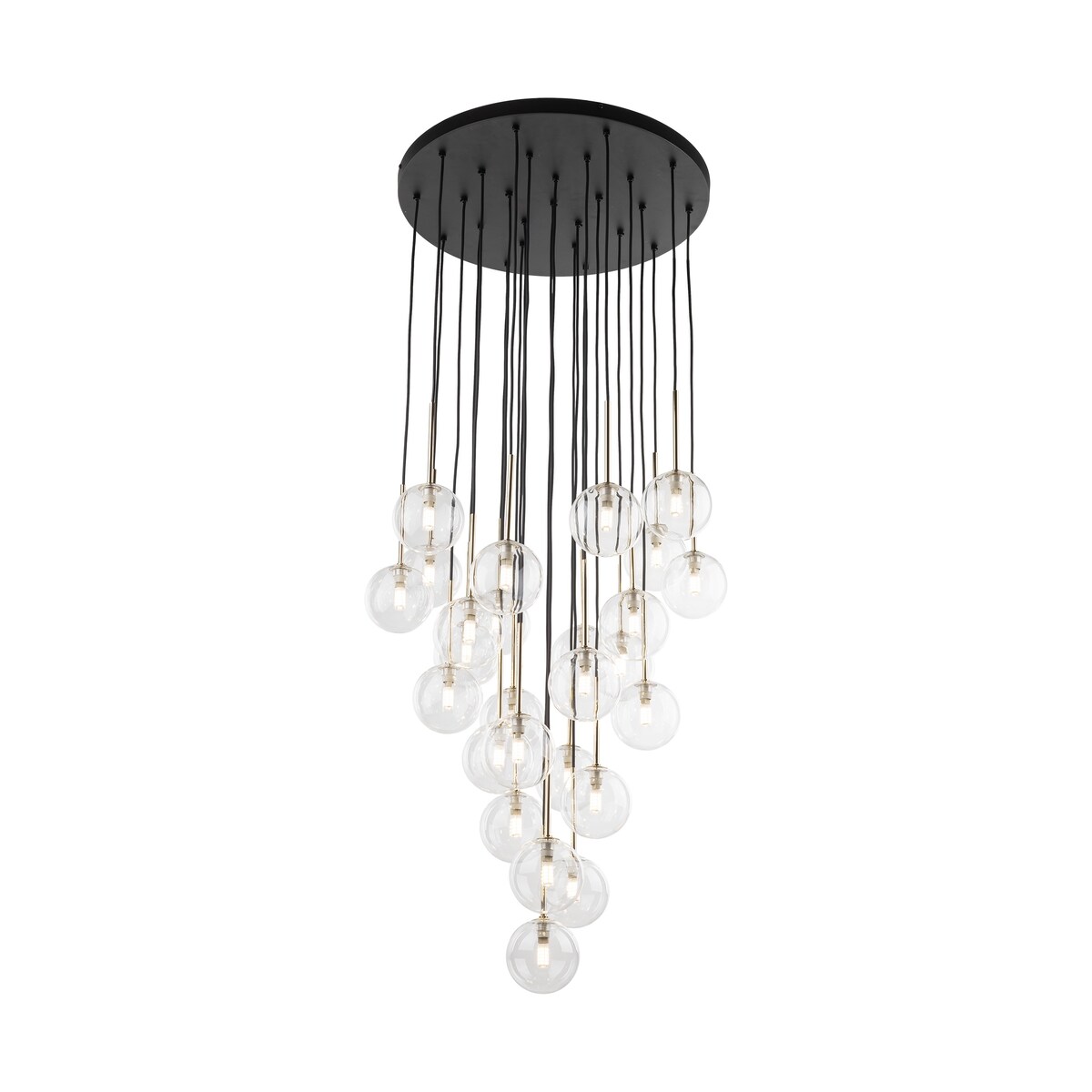 Lampa wisząca TK Lighting NILOS 10099 czarno-złota 26xG9 62 cm regulowana do salonu i jadalni