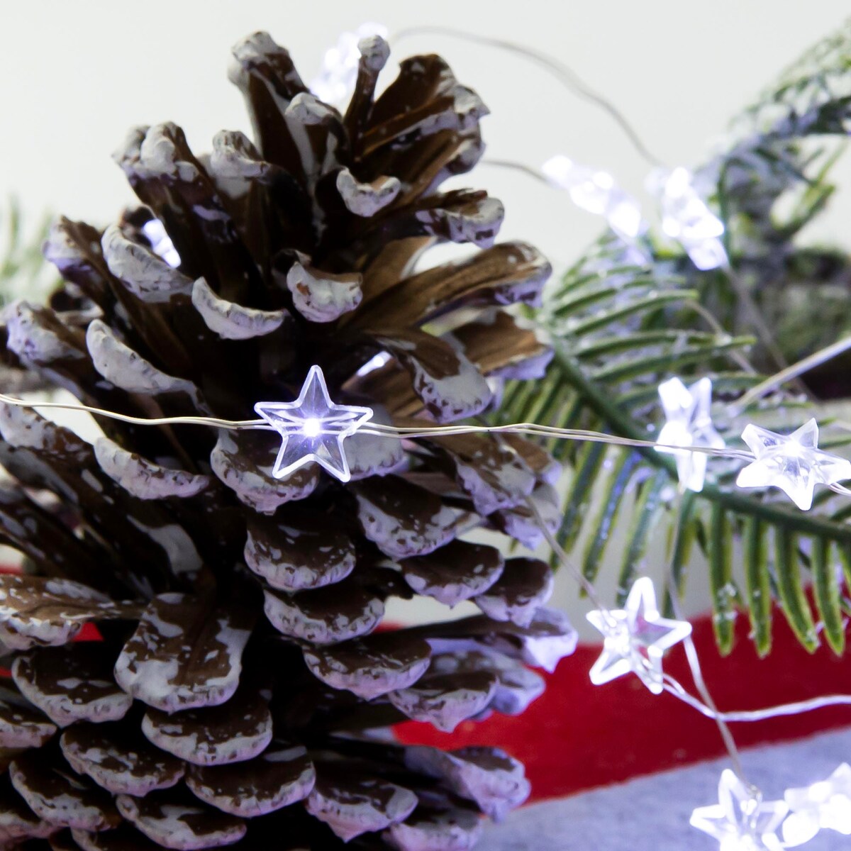 Lampki Druciki Gwiazdki 40 Led Zimne Na Baterie