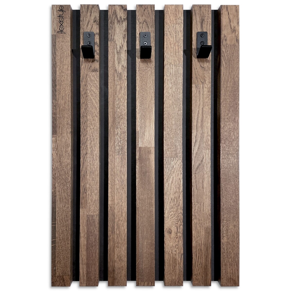 Wieszak ścienny na ubrania Lamele 40cm brązowy