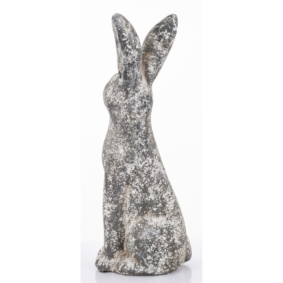 Dekoracja - cementowy szary królik wysoki 50x20x15 cm LEPORO