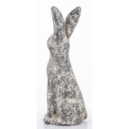 Dekoracja - cementowy szary królik wysoki 50x20x15 cm LEPORO