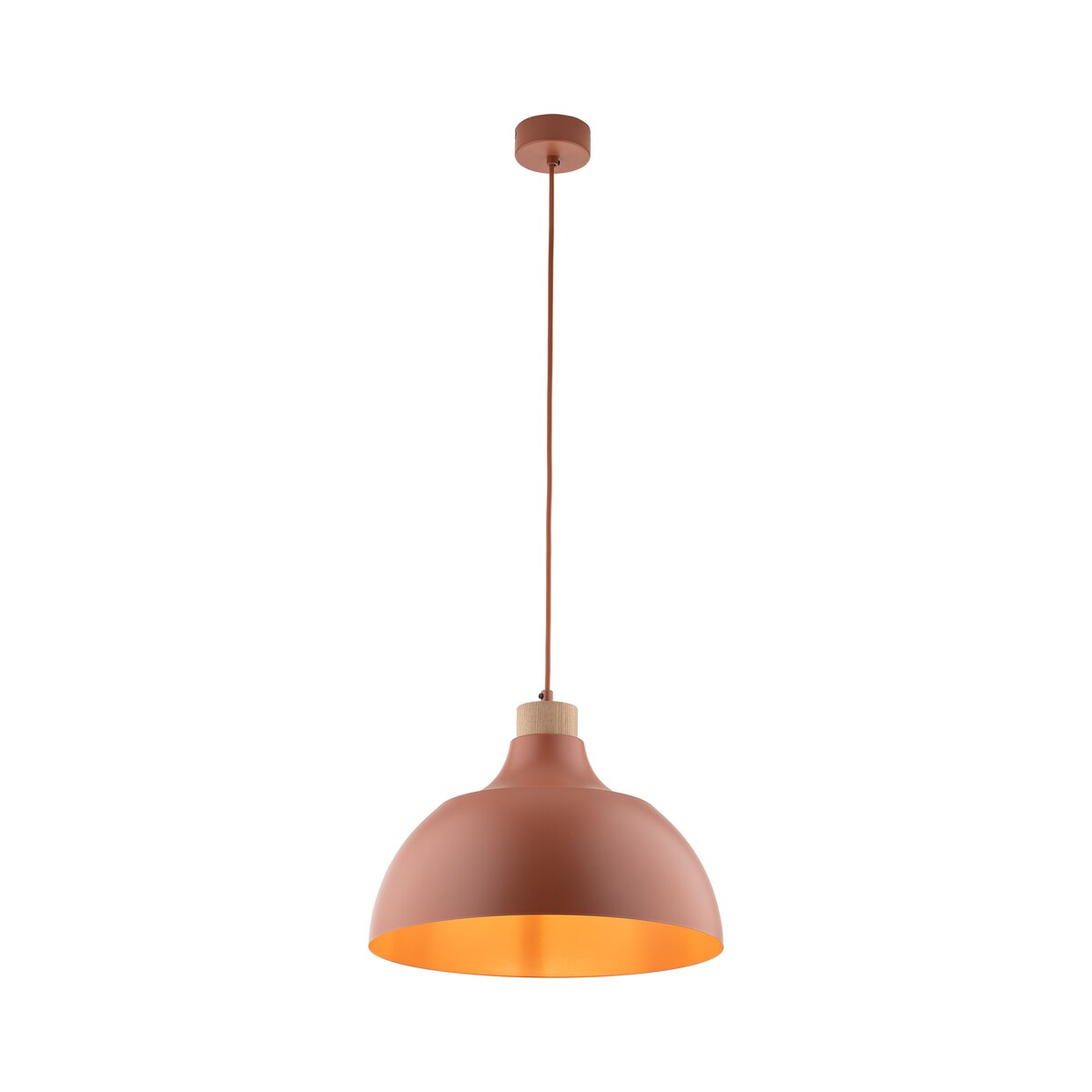 Lampa wisząca TK Lighting CAP BRICK 6927 ceglana E27 drewno/stal 34 cm regulowana do salonu jadalni kuchni