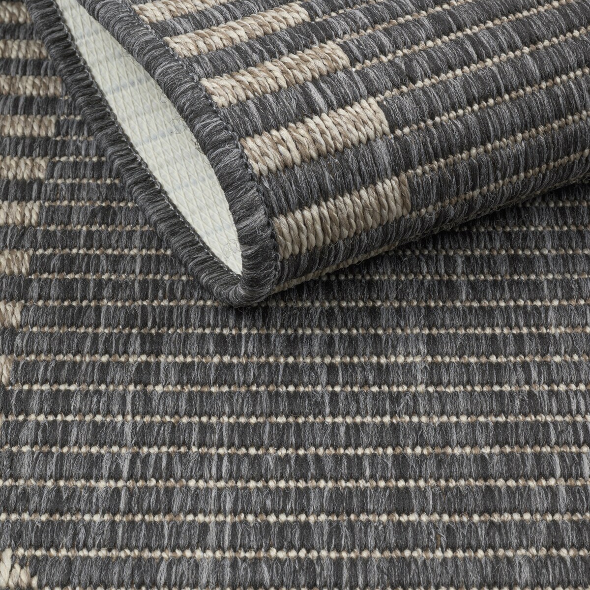 Chodnik płasko tkany Roma 68x114 cm Ramka Antracytowy