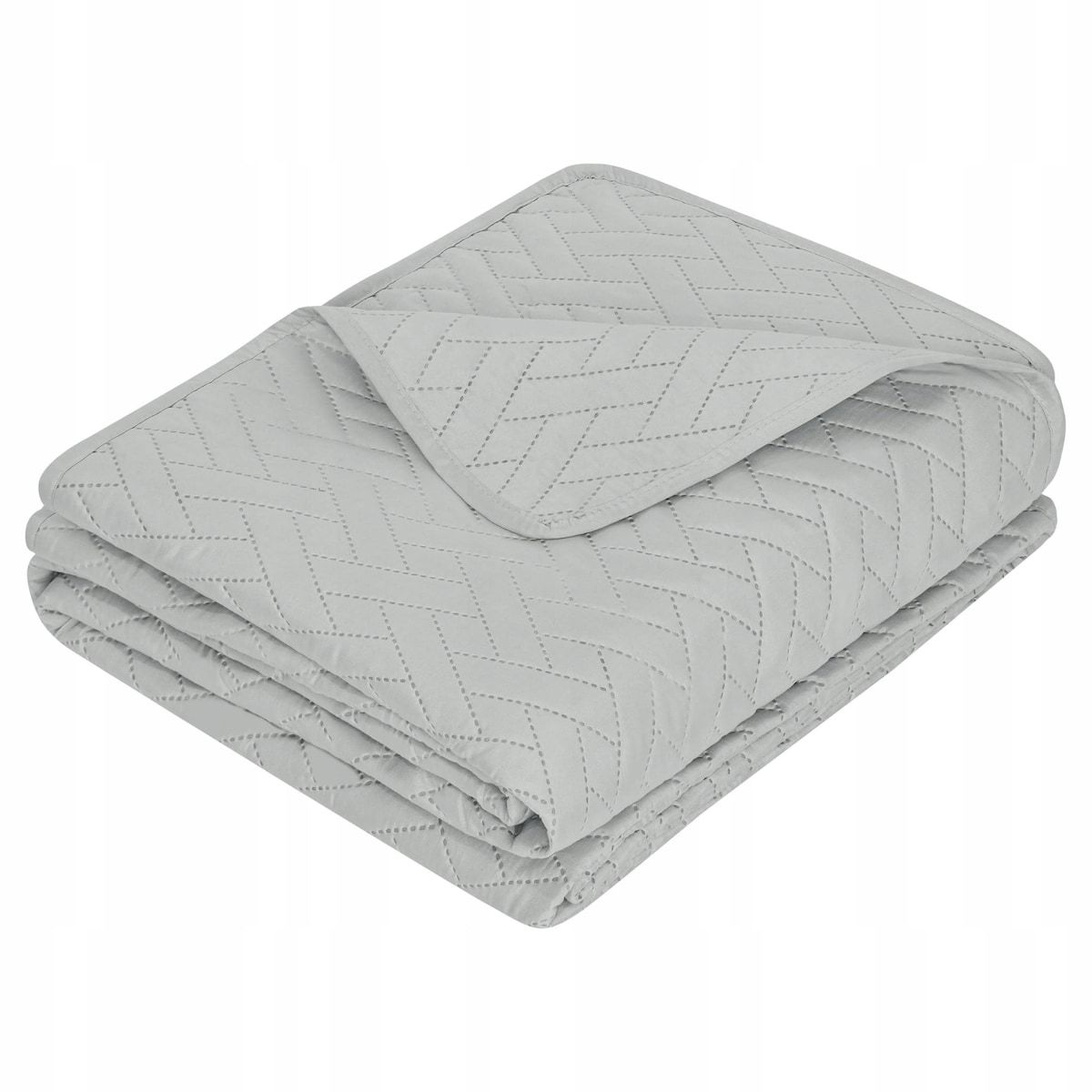 Narzuta na Łóżko 200 x 220 Pikowana Dash Srebrny Dwustronna Jednokolorowa