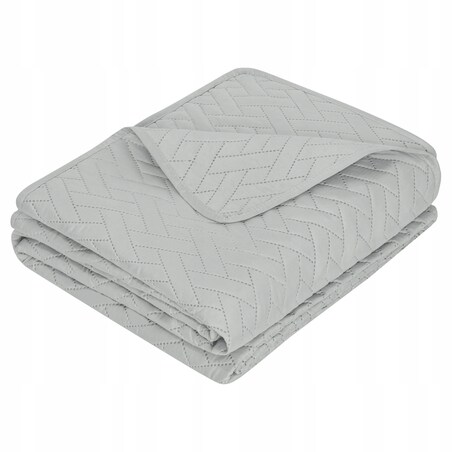 Narzuta na Łóżko 200 x 220 Pikowana Dash Srebrny Dwustronna Jednokolorowa