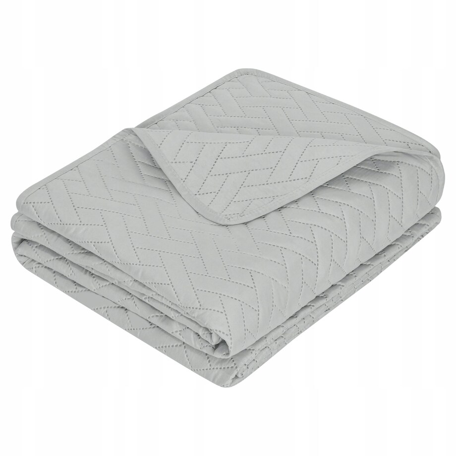 Narzuta na Łóżko 200 x 220 Pikowana Dash Srebrny Dwustronna Jednokolorowa