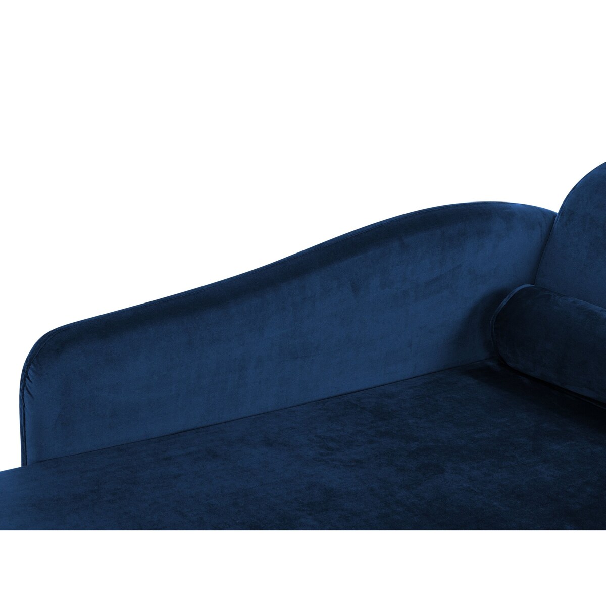 Szezlong welurowy prawostronny niebieski LUIRO