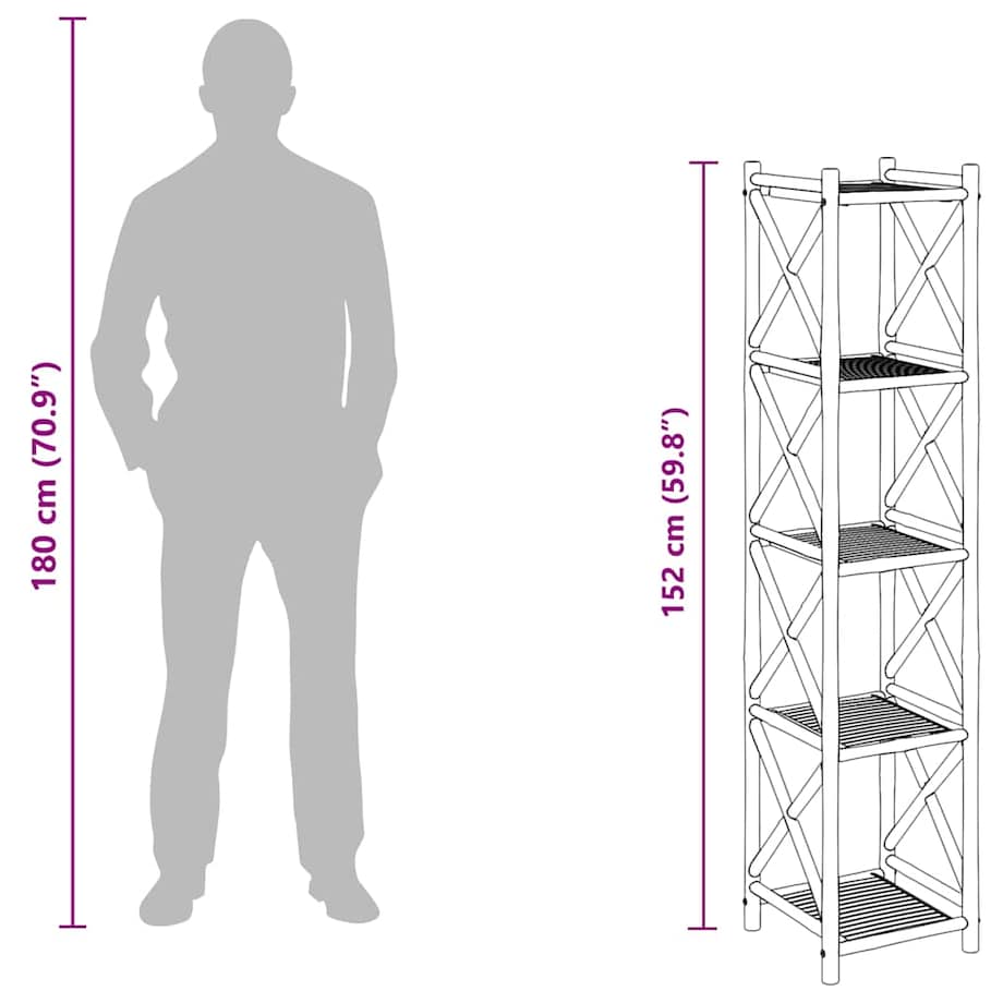 vidaXL Bambusowa półka z 5 poziomami