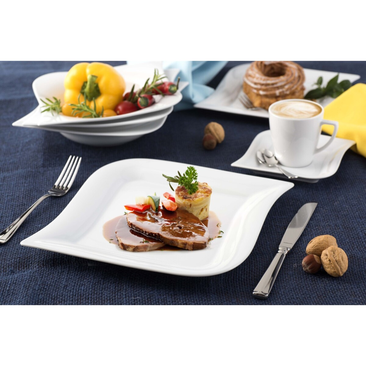 Zestaw obiadowo-kawowy dla 6 osób 30 el. Opera biała LB16 (0000)