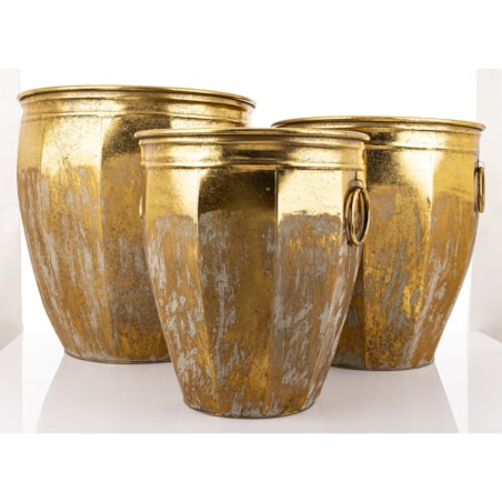 Osłonka metalowa 3 szt. 43,5x41x41 i 39x36x36 i 36x31x31 cm ANVLOP-2 złota