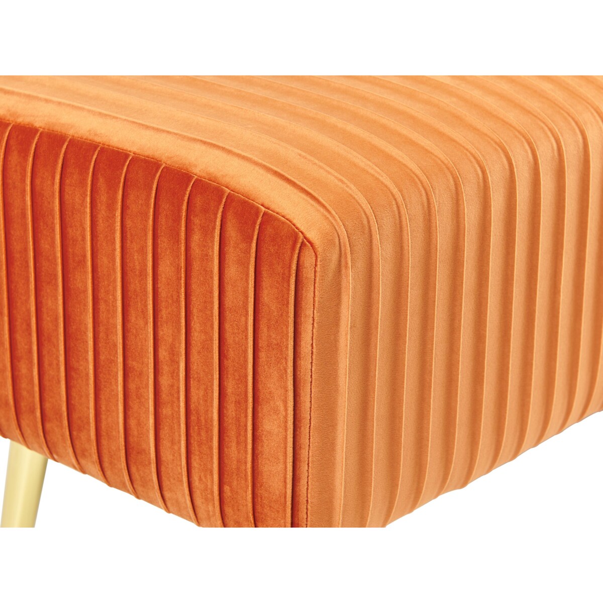 Ławka do sypialni welurowa pomarańczowa PATERSON