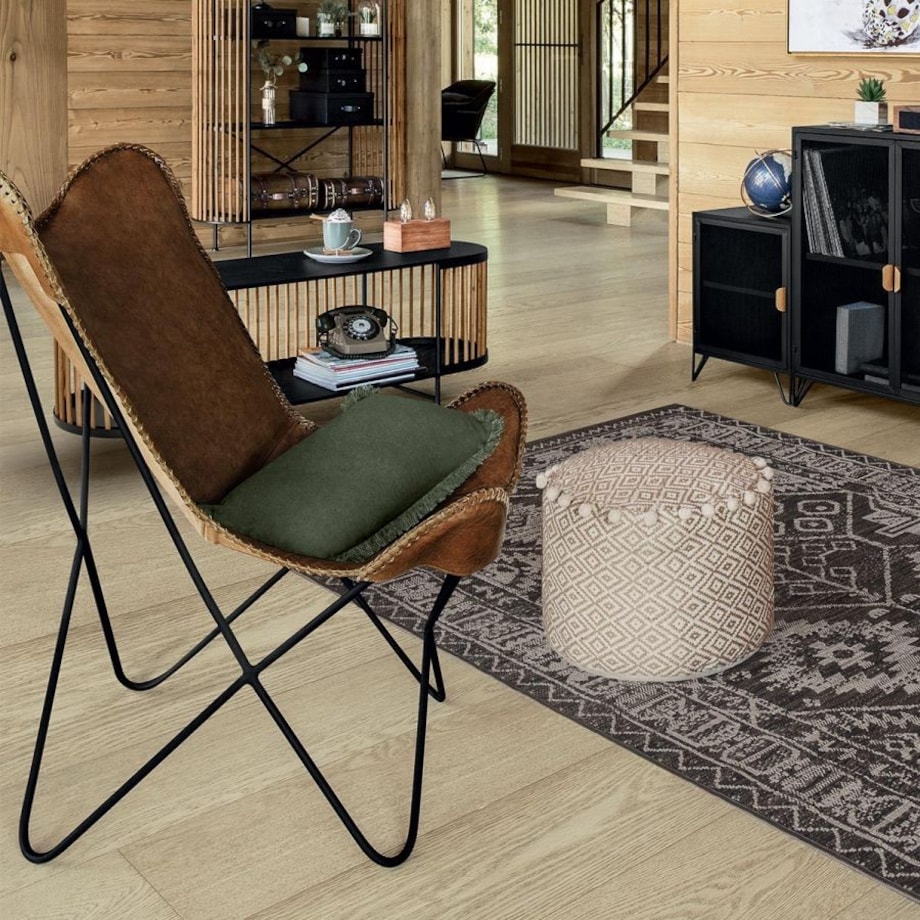 Fotel BUTTERFLY skóra naturalna koniakowy brąz