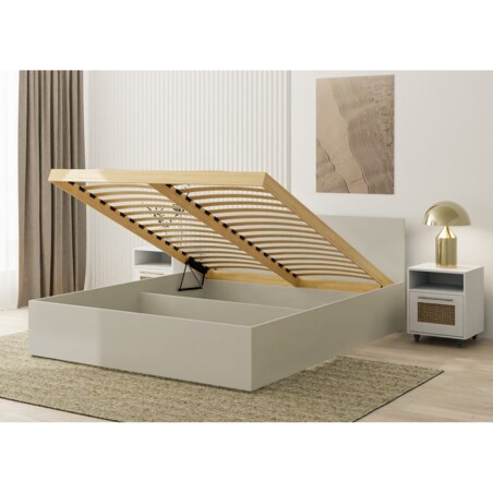 Łóżko ALDO 120x200 z materacem i pojemnikiem - kaszmirowe