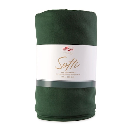 Koc polarowy 150x200 Softi kolor butelkowa zieleń