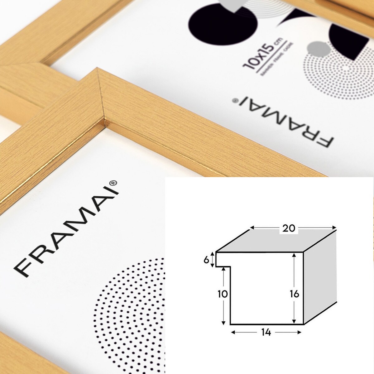 Multirama ramka na zdjęcia 6 zdjęć. Złota multirama na sześć zdjęć 10x15 cm Ramka na zdjęcia 6 w 1 MULTI HEN Z FRAMAI