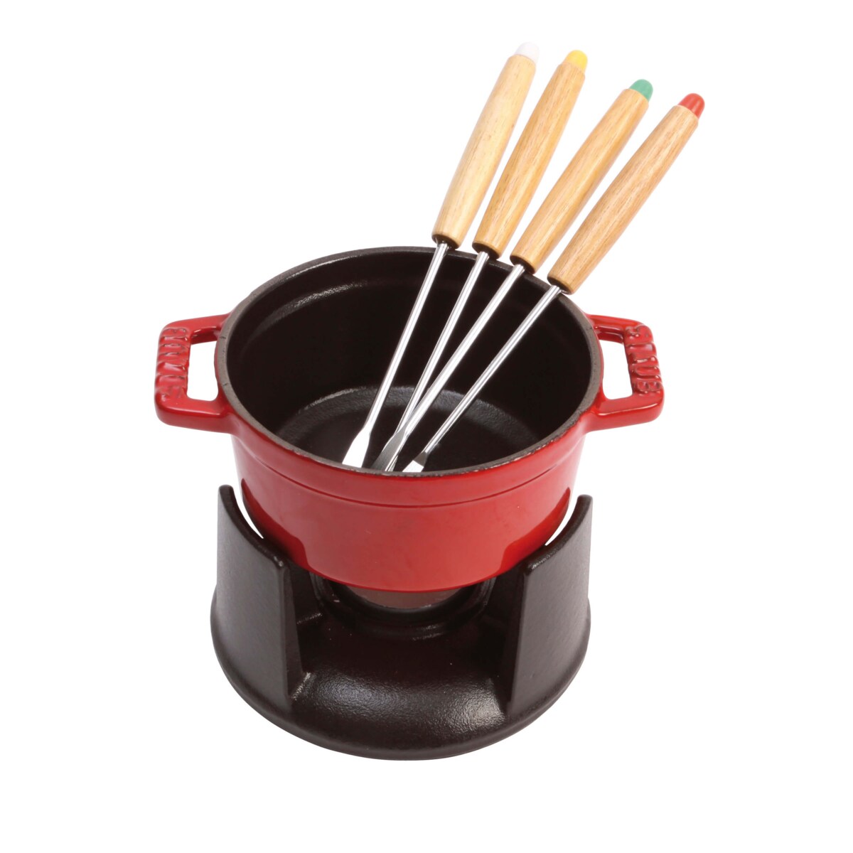 Mini zestaw do fondue Staub - 10 cm, Czerwony