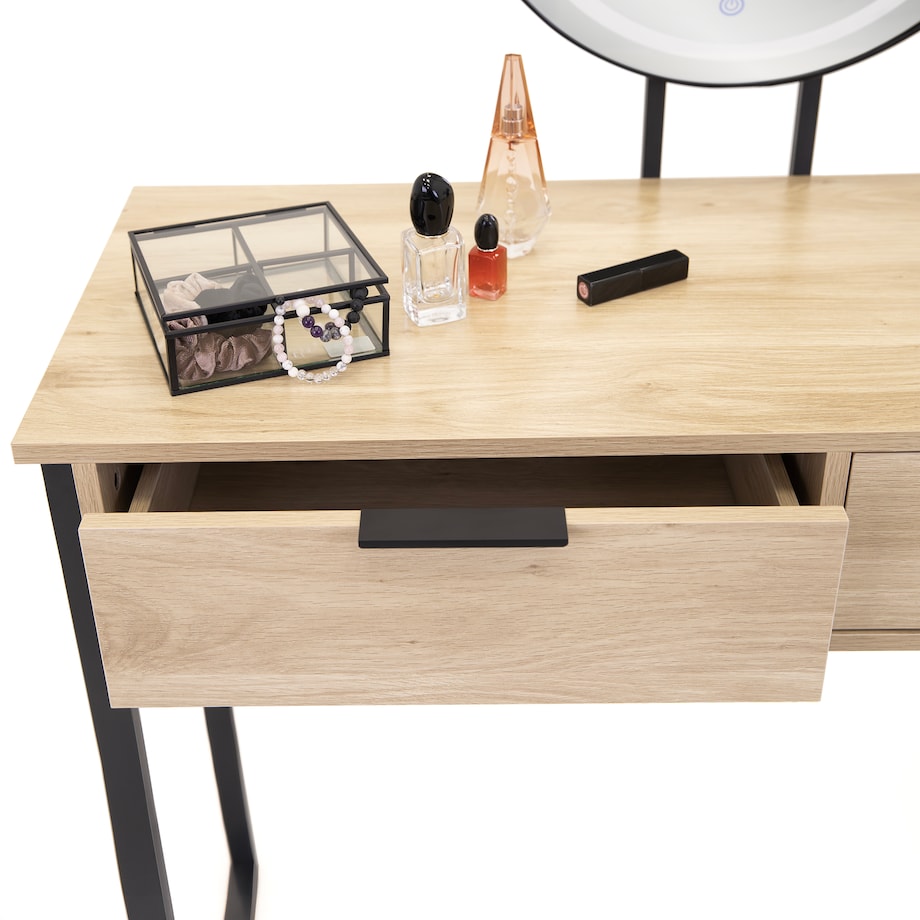 Toaletka kosmetyczna LOFT z lustrem LED do makijażu z oświetleniem MAKIJAŻ