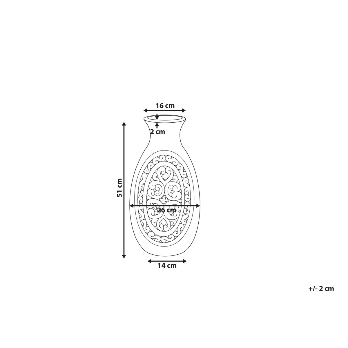 Wazon dekoracyjny gliniany szary MEGARA