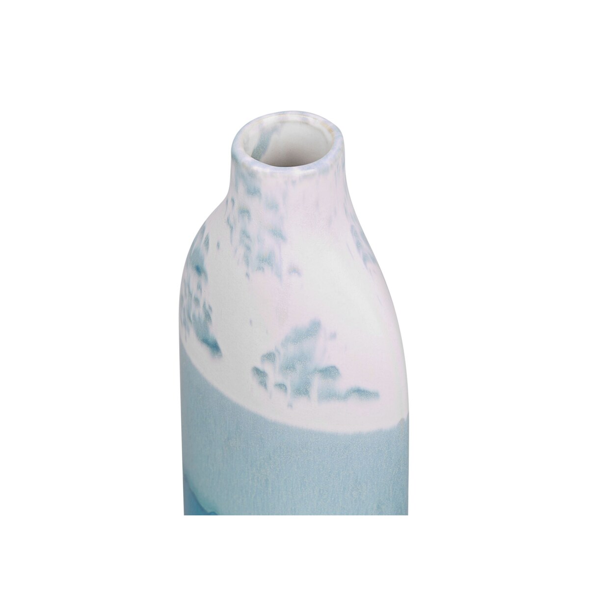 Wazon na kwiaty ceramiczny 30 cm biało-niebieski CALLIPOLIS
