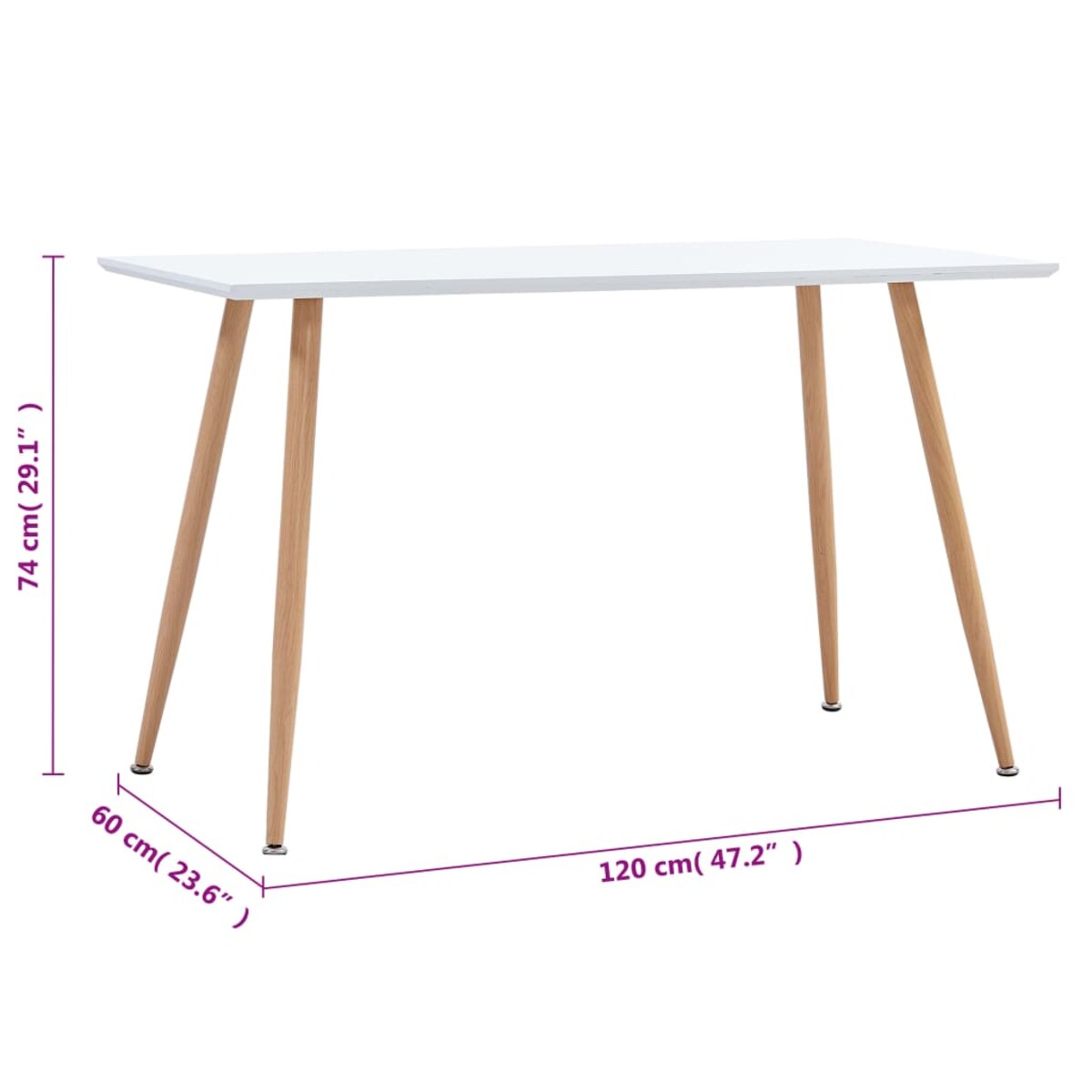 vidaXL 7-częściowy zestaw jadalniany, plastik, biały