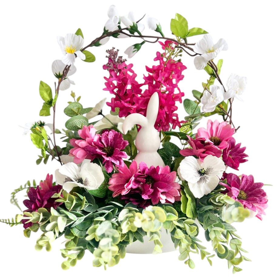 Wielkanocny stroik wiosenny na ceramicznej podstawie XXL